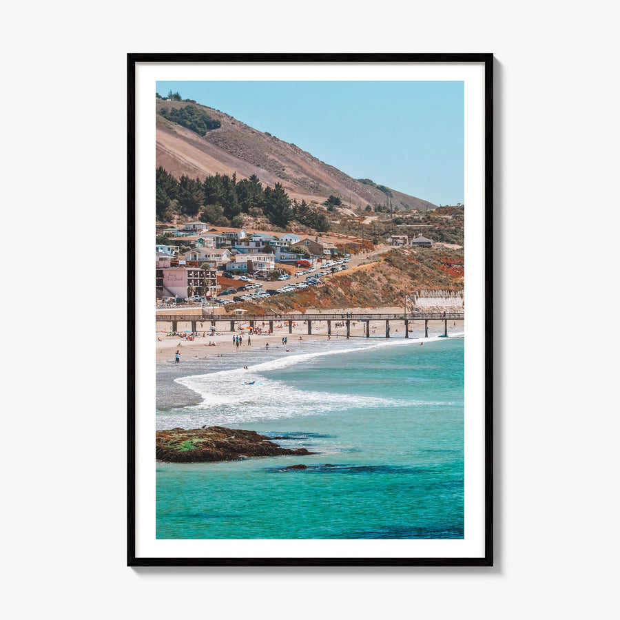 Avila Beach Photo Poster, framed poster mockup, white border