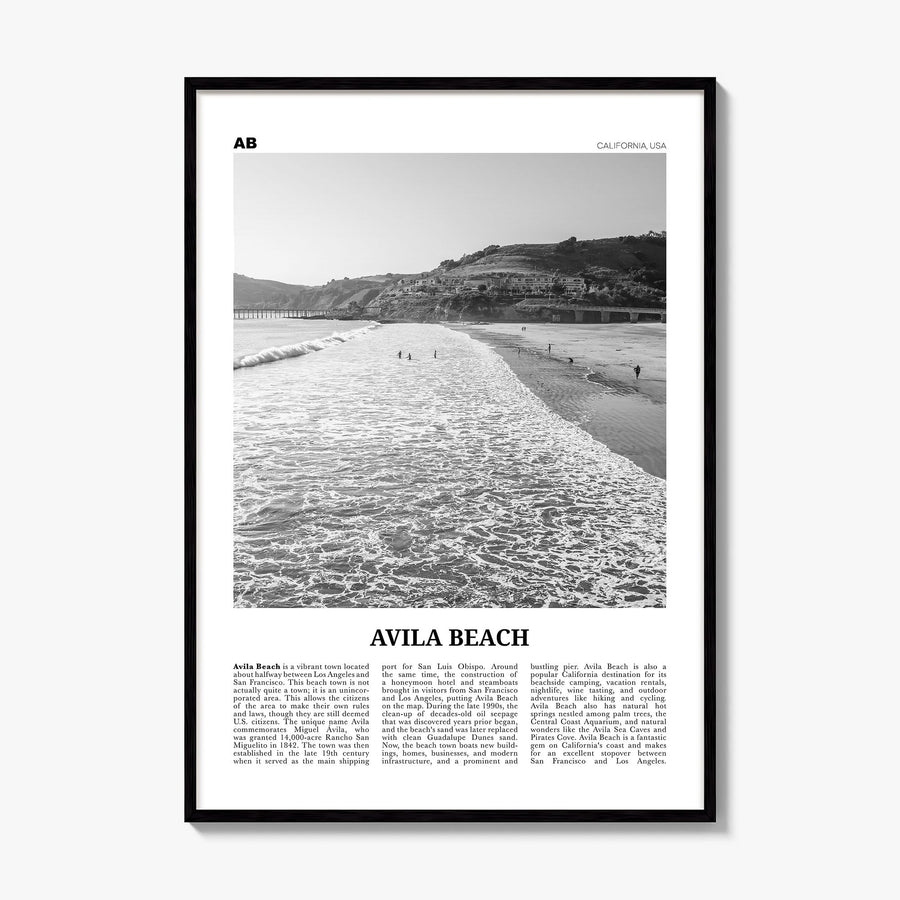 Avila Beach Newspaper No 1 Poster, framed poster mockup
