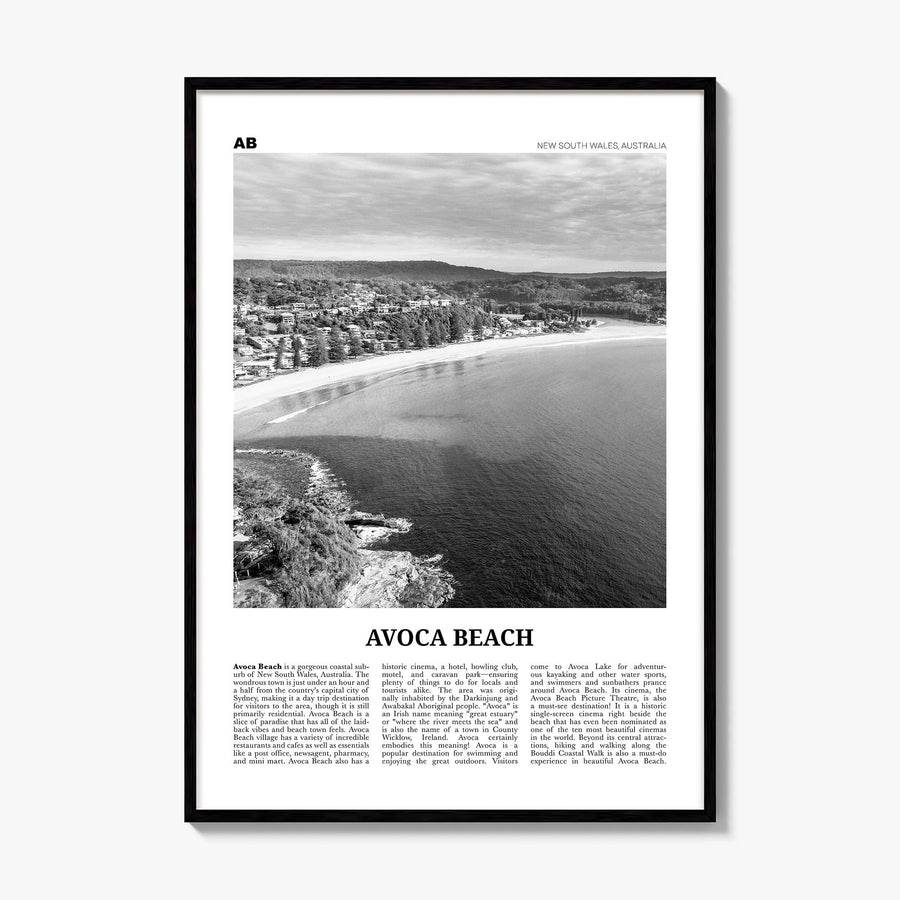 Avoca Beach Newspaper Poster, framed poster mockup