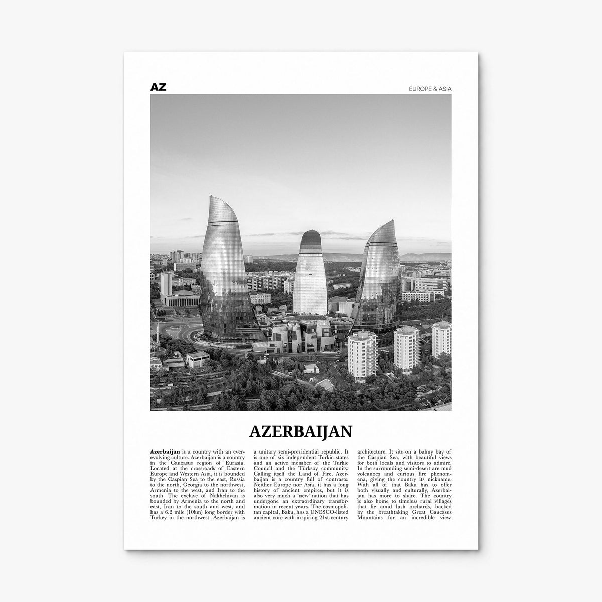 Azerbaijan Newspaper Poster, print only (unframed)