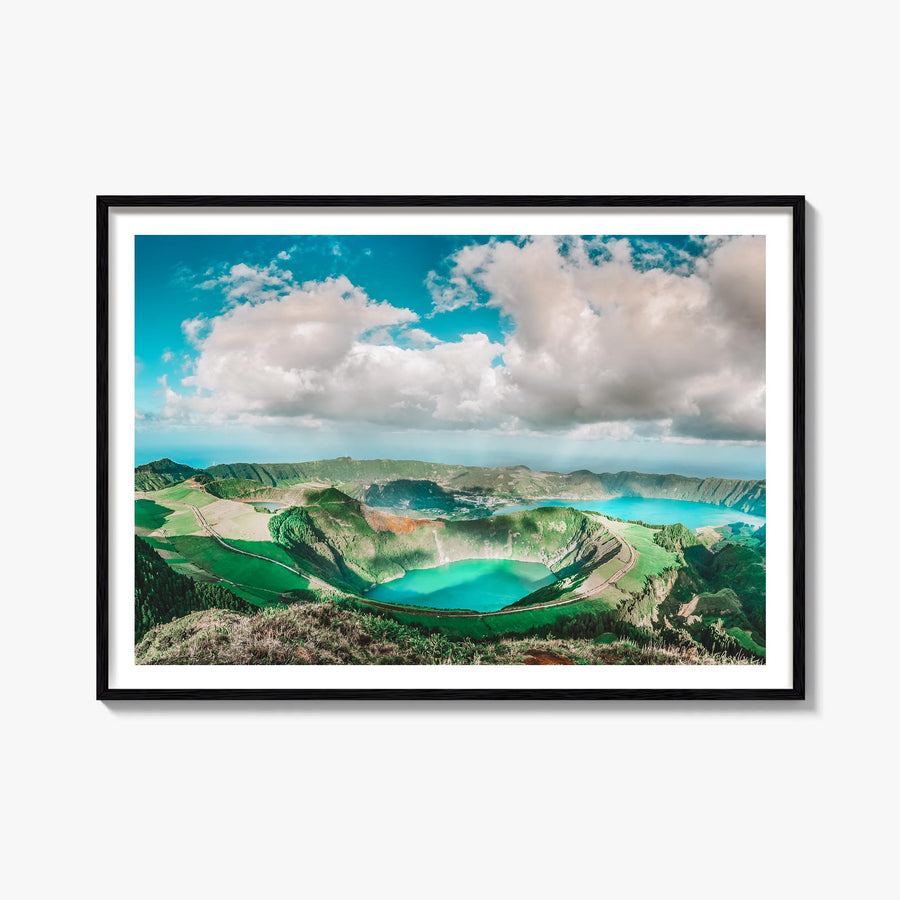 Azores colorful photo poster of Portugal – horizontal wall art, unframed print shown in interior mockup