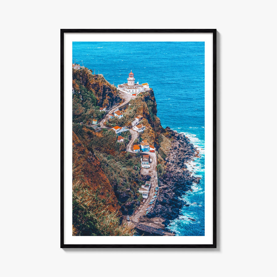 Azores colorful photo poster of Portugal – vertical wall art, unframed print shown in interior mockup