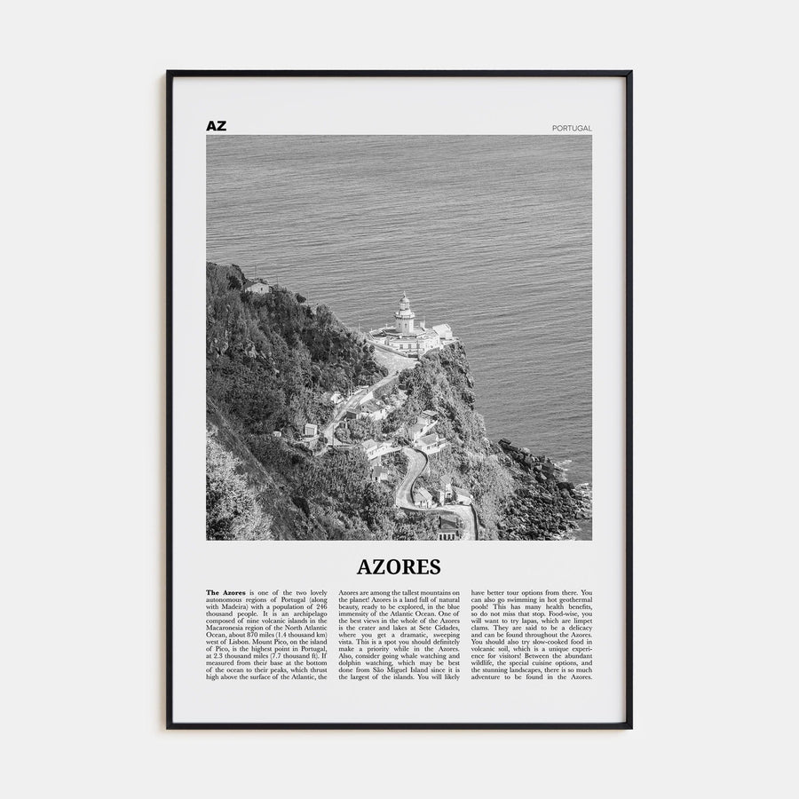 Azores Poster None / 8x12 in Nbourhood Travel B&W Poster