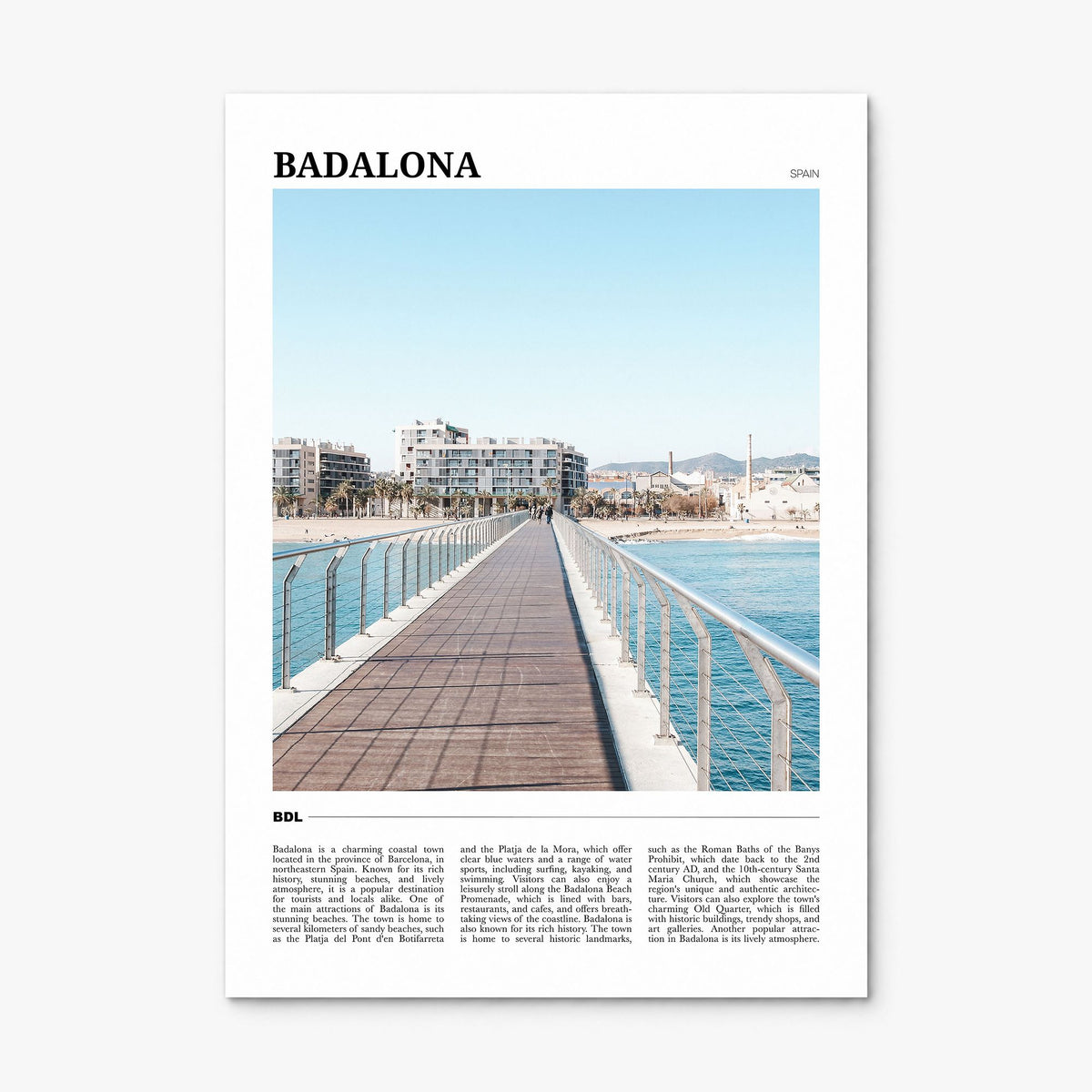Badalona Travel Poster, print only (unframed)