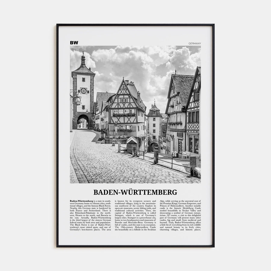 Baden-Württemberg No 1 Poster None / 8x12 in Nbourhood Travel B&W Poster