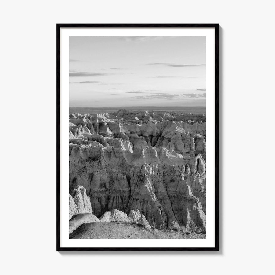Badlands National Park Photo Poster, framed poster mockup, white border