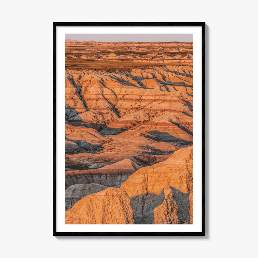 Badlands National Park Photo Poster, framed poster mockup, white border
