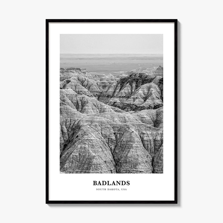 Badlands National Park Classic Poster, framed poster mockup