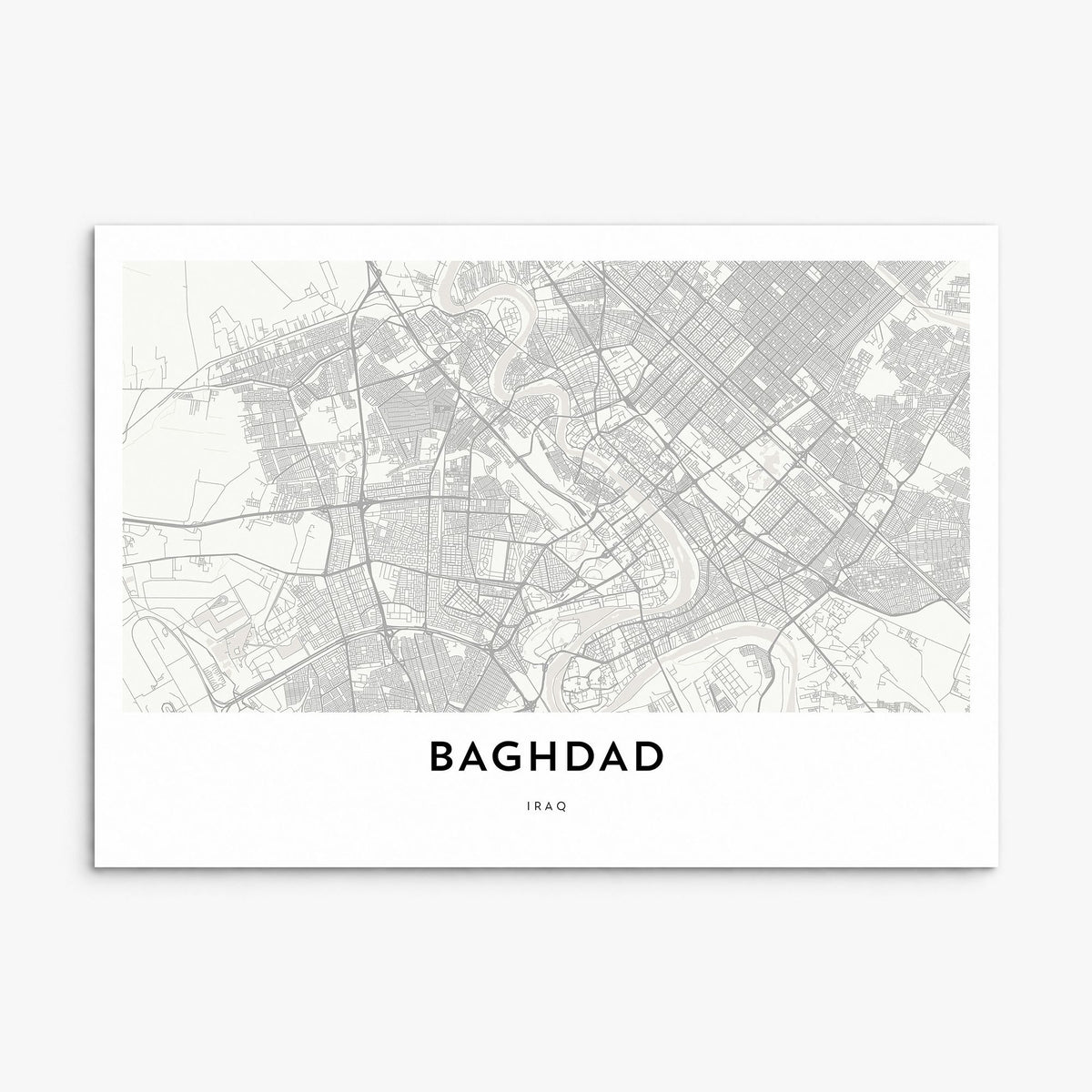 Baghdad Map Poster, print only (unframed)