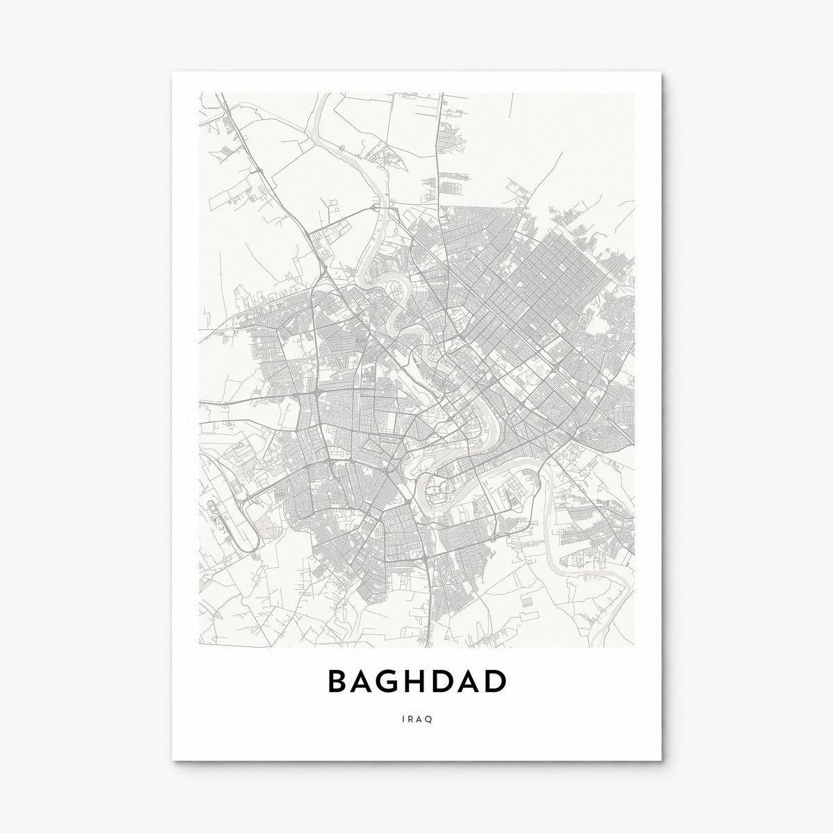 Baghdad Map Poster, print only (unframed)