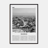 Baghdad Poster Black Wood / 8x12 in Nbourhood Travel B&W Poster