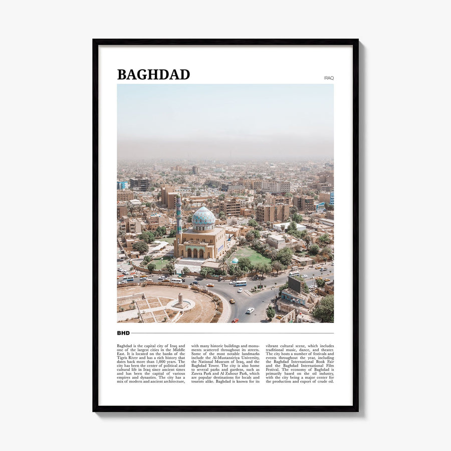 Baghdad Travel No 1 Poster, framed poster mockup
