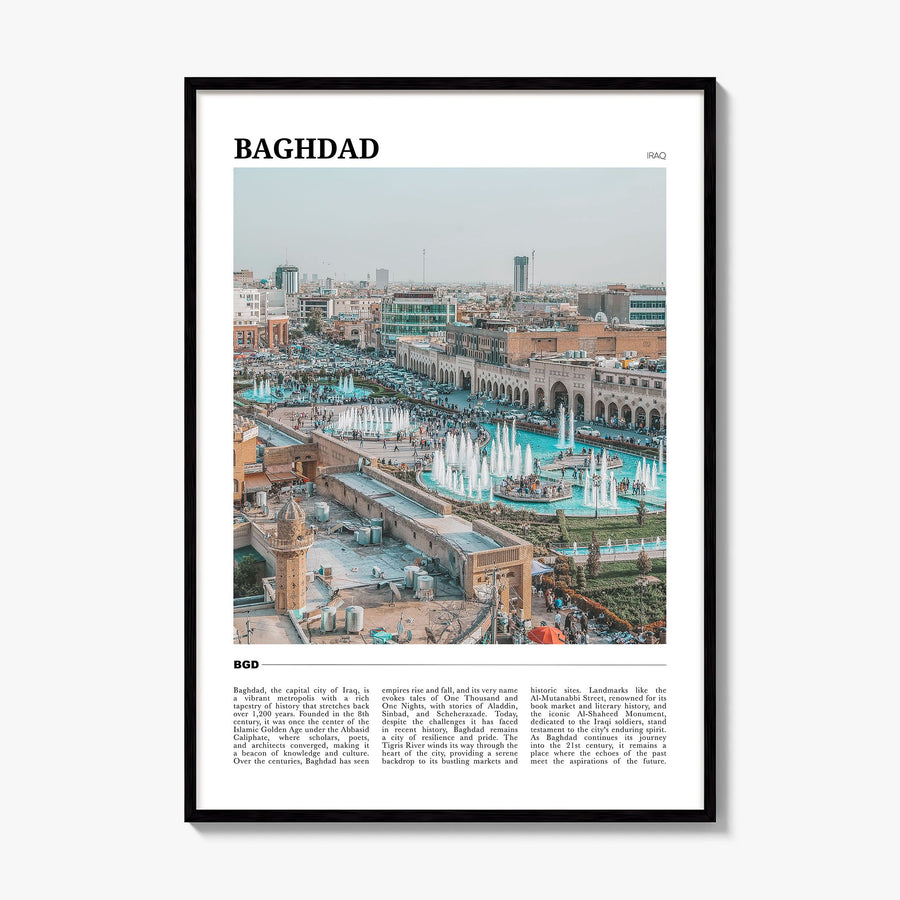 Baghdad Travel No 2 Poster, framed poster mockup