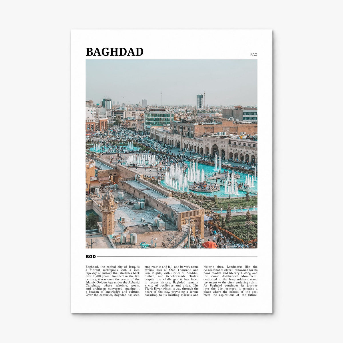 Baghdad Travel No 2 Poster, print only (unframed)