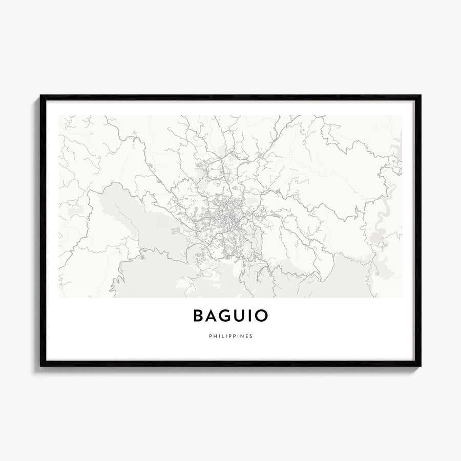Baguio Map Poster, framed poster mockup