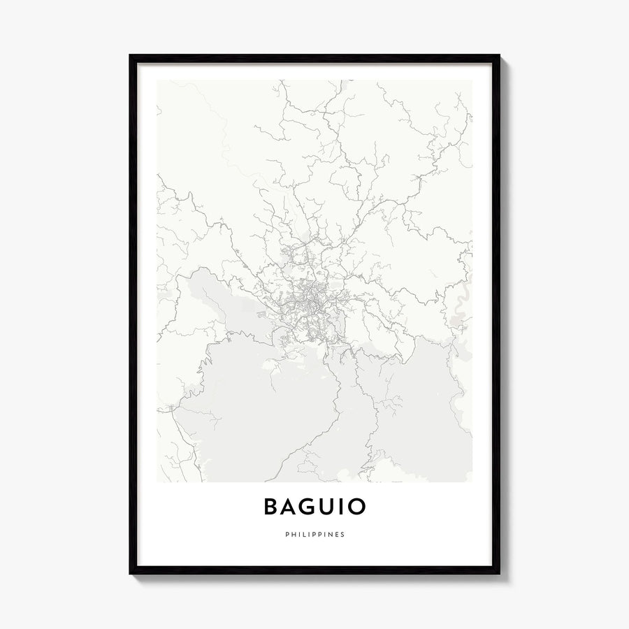 Baguio Map Poster, framed poster mockup