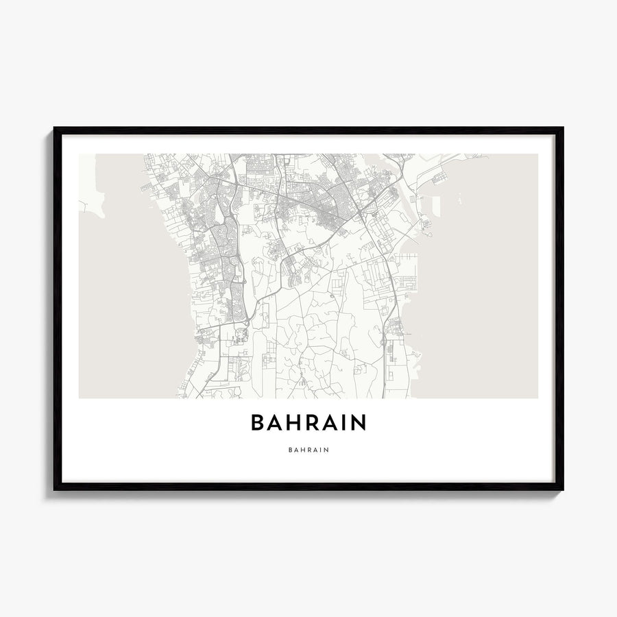 Bahrain Map Poster, framed poster mockup