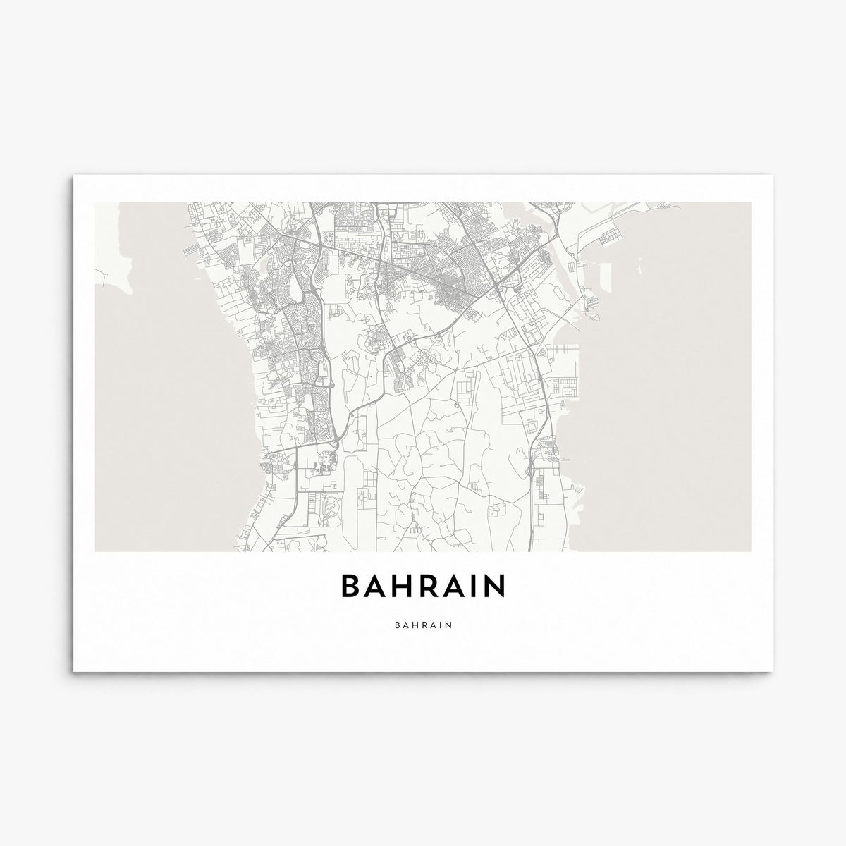 Bahrain Map Poster, print only (unframed)