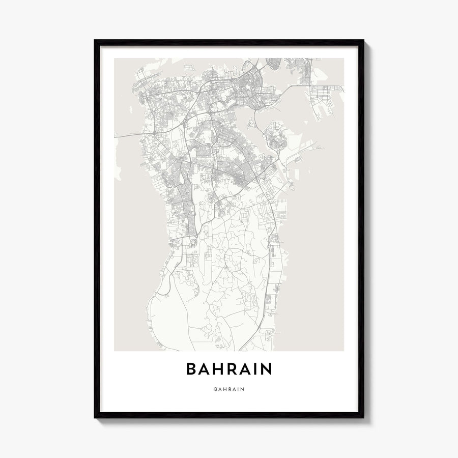Bahrain Map Poster, framed poster mockup
