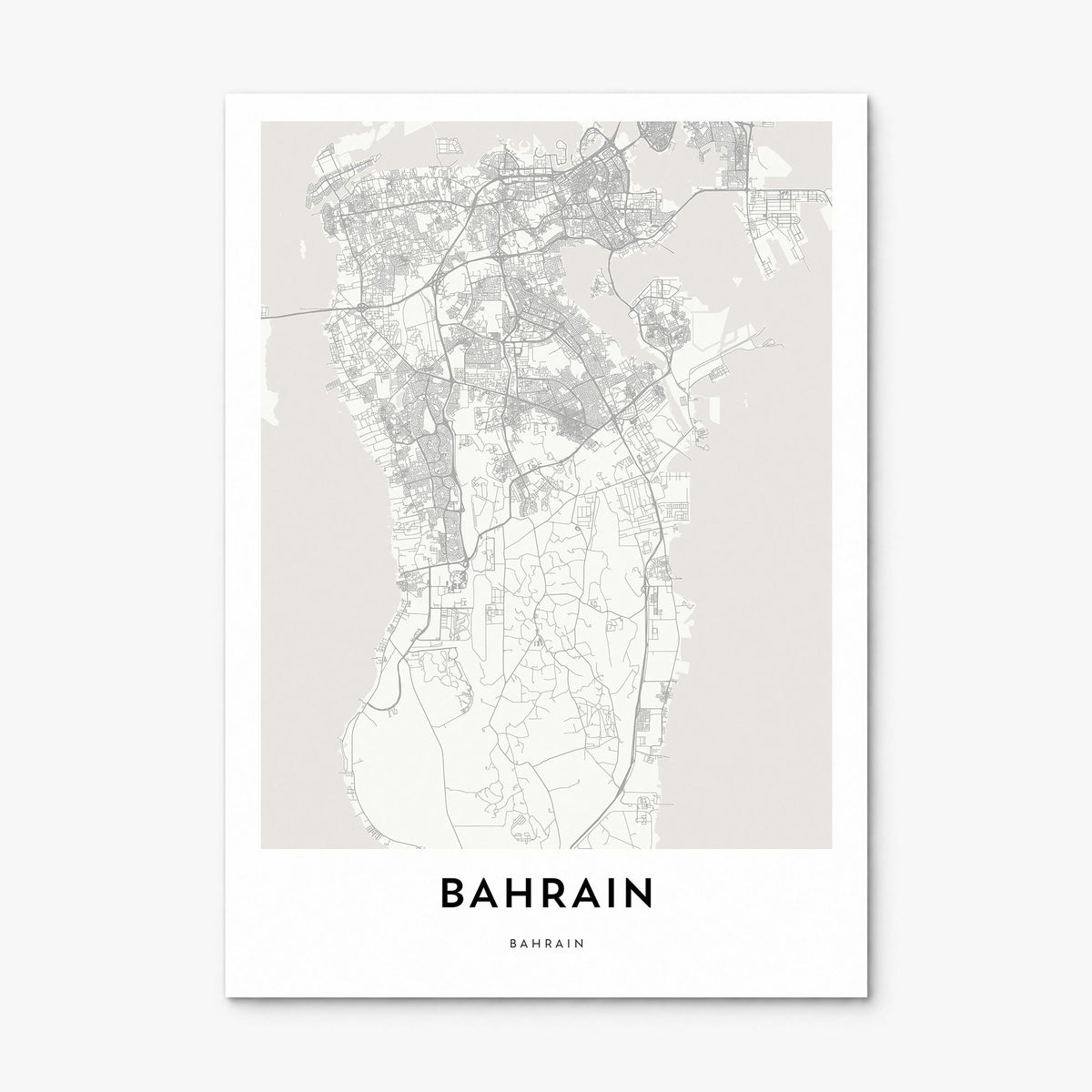 Bahrain Map Poster, print only (unframed)