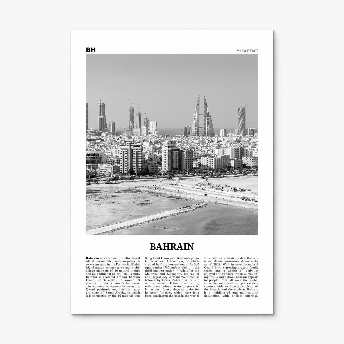 Bahrain Newspaper Poster, print only (unframed)