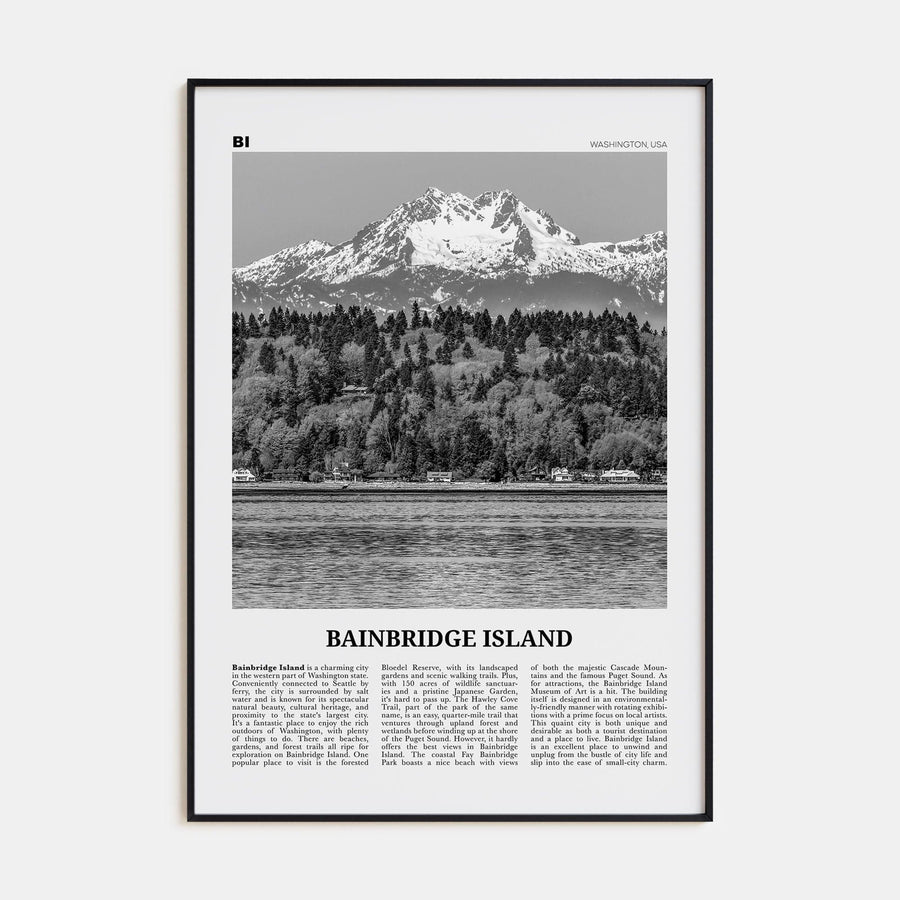 Bainbridge Island Poster None / 8x12 in Nbourhood Travel B&W Poster