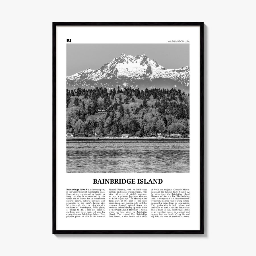 Bainbridge Island Newspaper Poster, framed poster mockup