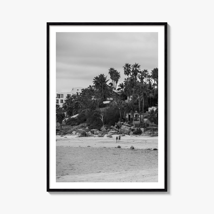 Baja California Sur black & white photo poster of Mexico – vertical wall art, unframed print shown in interior mockup