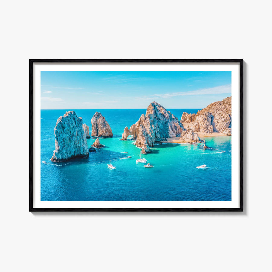 Baja California Sur colorful photo poster of Mexico – horizontal wall art, unframed print shown in interior mockup