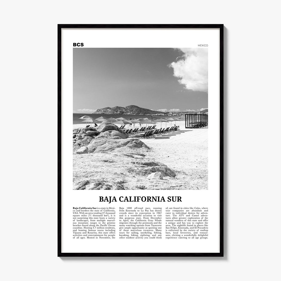 Baja California Sur Newspaper Poster, framed poster mockup