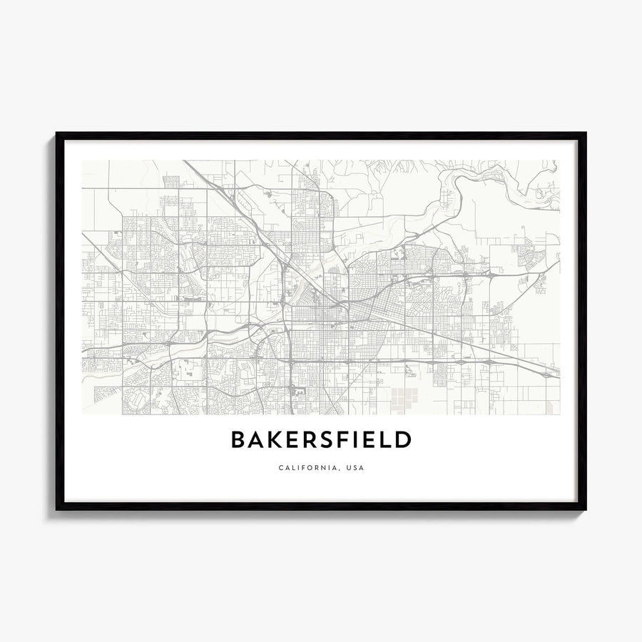 Bakersfield Map Poster, framed poster mockup