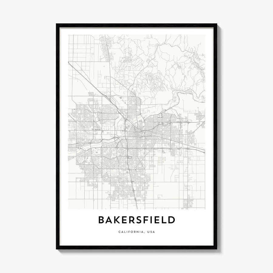 Bakersfield Map Poster, framed poster mockup