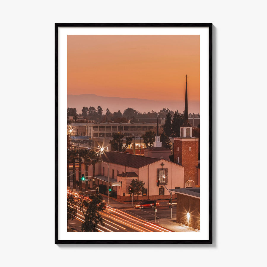 Bakersfield Photo Poster, framed poster mockup, white border