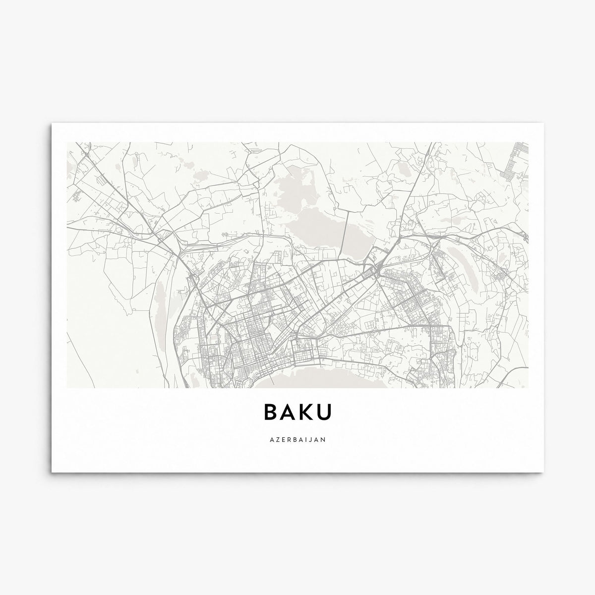 Baku Map Poster, print only (unframed)