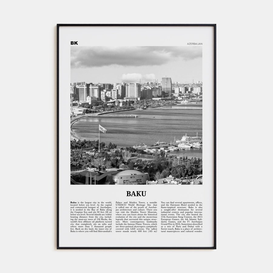 Baku Poster None / 8x12 in Nbourhood Travel B&W Poster