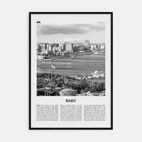 Baku Poster Black Wood / 8x12 in Nbourhood Travel B&W Poster