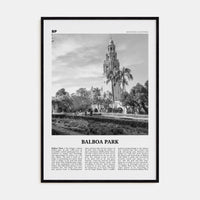 Balboa Park Poster Black Wood / 8x12 in Nbourhood Travel B&W Poster