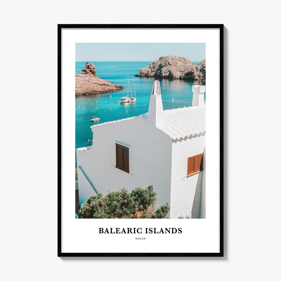Balearic Islands Classic Poster, framed poster mockup