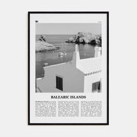 Balearic Islands Poster Black Wood / 8x12 in Nbourhood Travel B&W Poster