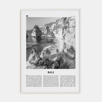 Bali No 1 Poster White Wood / 8x12 in Nbourhood Travel B&W Poster