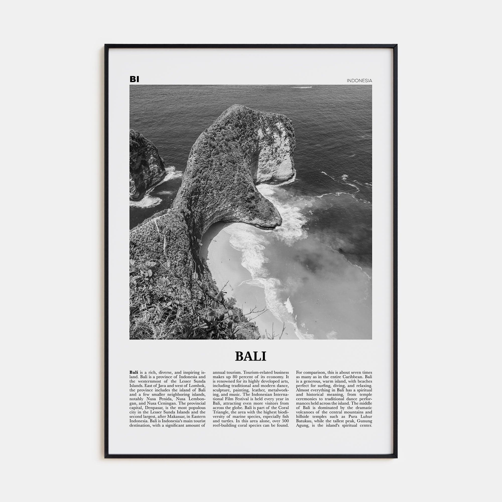 Bali No 3 Poster None / 8x12 in Nbourhood Travel B&W Poster