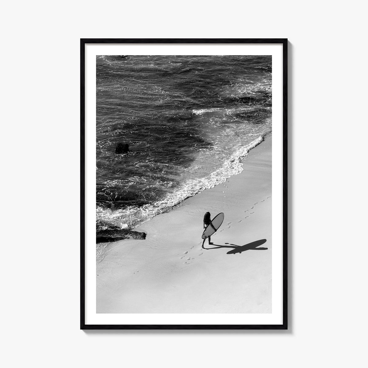 Bali no. 4 black & white photo poster of Indonesia – vertical wall art, unframed print shown in interior mockup