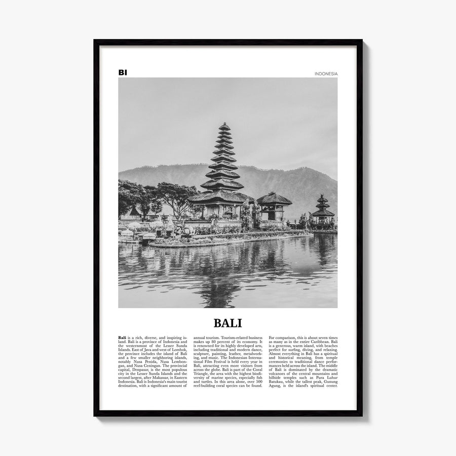 Bali Newspaper No 2 Poster, framed poster mockup