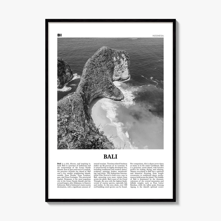Bali Newspaper No 3 Poster, framed poster mockup