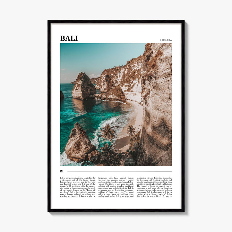 Bali Travel Poster, framed poster mockup