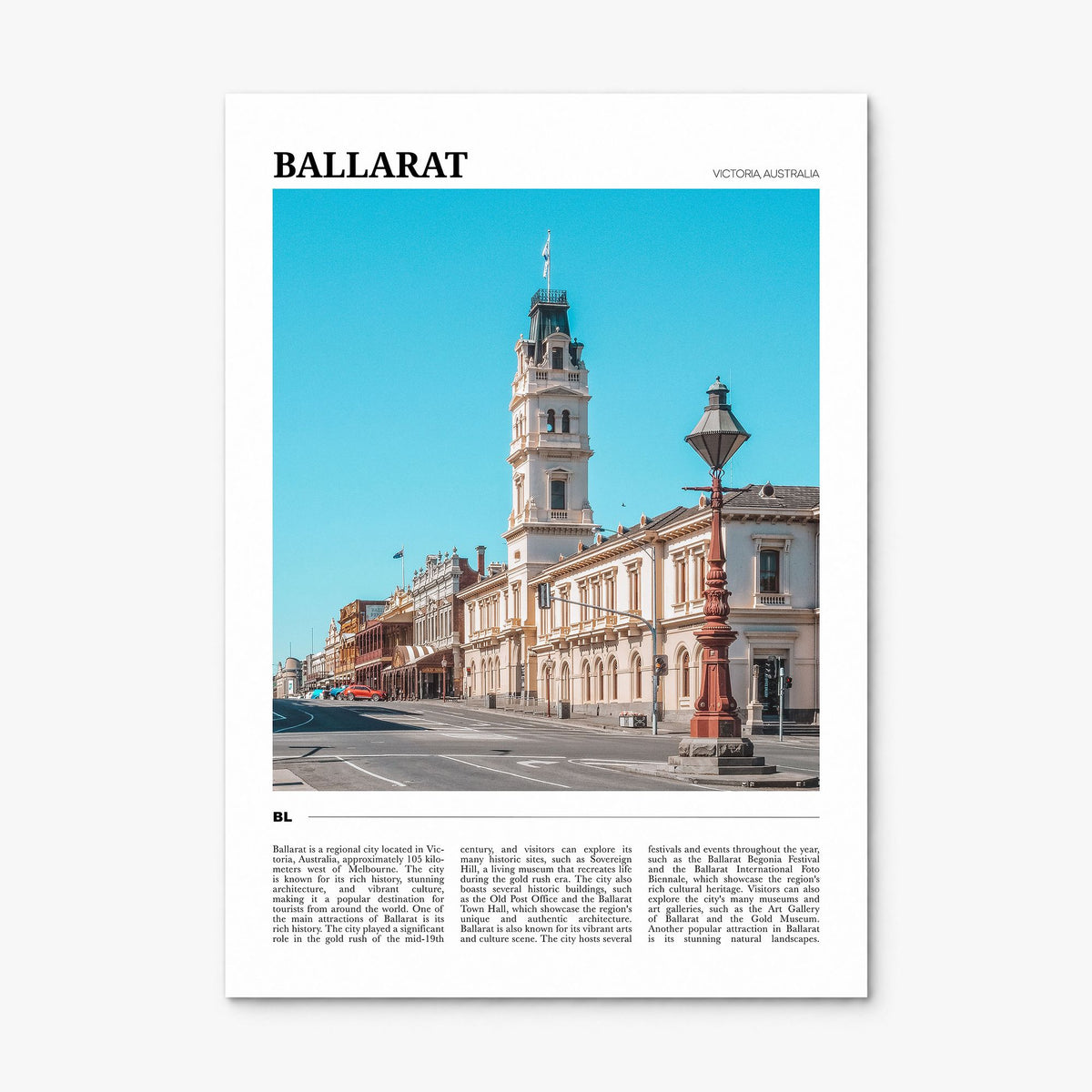 Ballarat Travel Poster, print only (unframed)