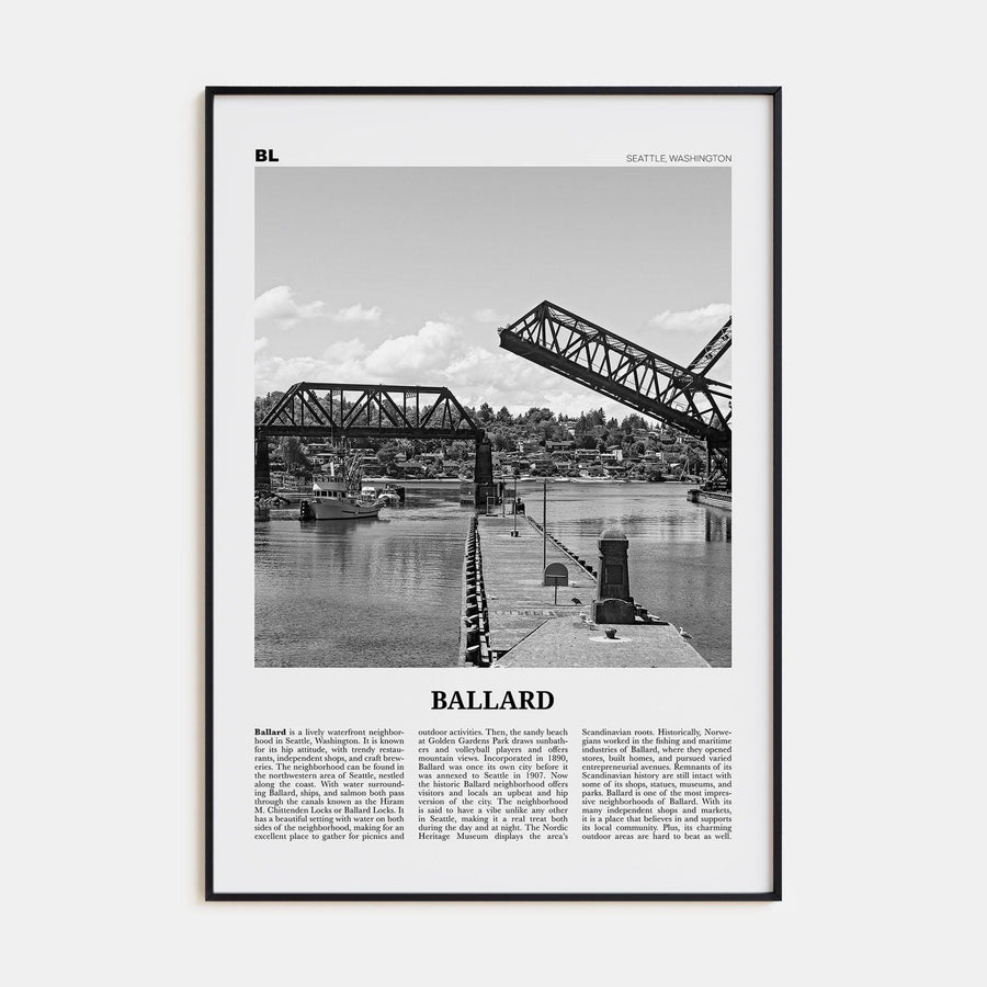 Ballard Poster None / 8x12 in Nbourhood Travel B&W Poster