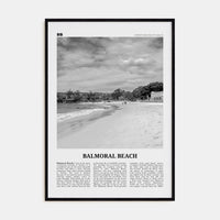 Balmoral Beach Poster Black Wood / 8x12 in Nbourhood Travel B&W Poster