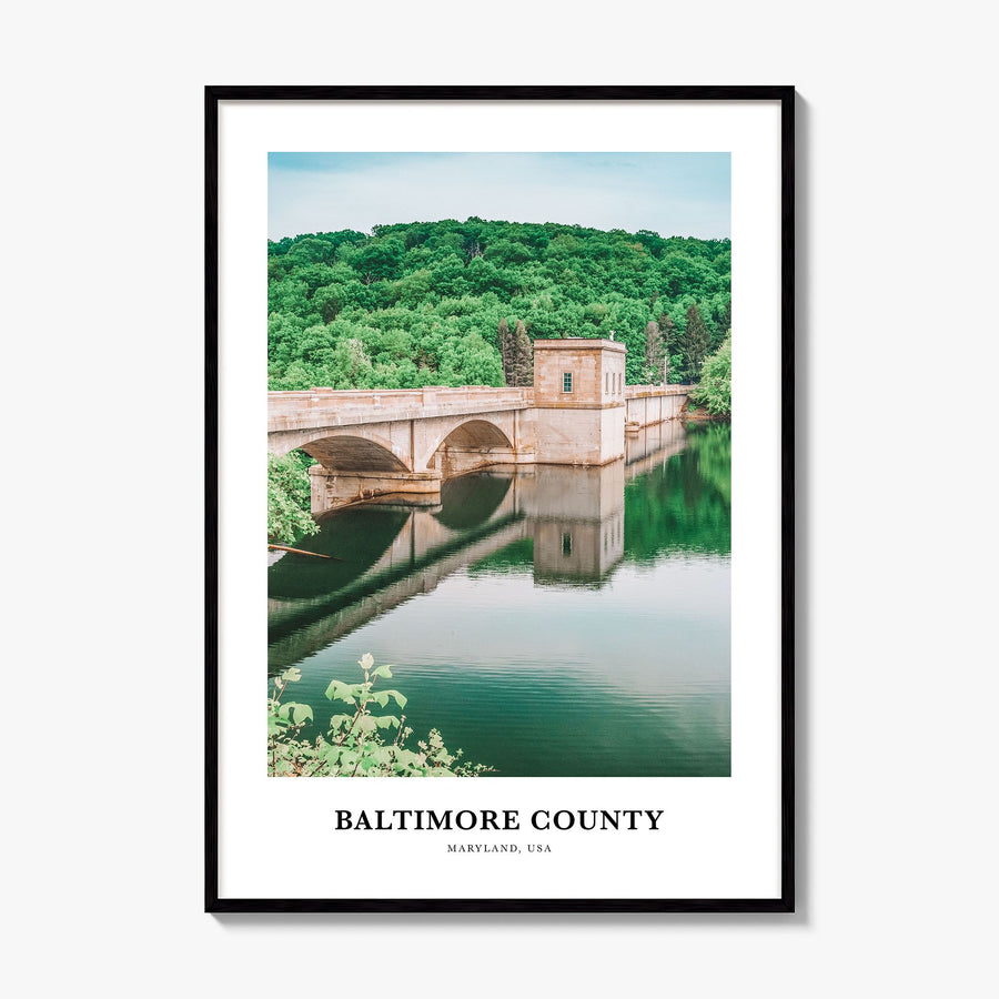 Baltimore County Classic Poster, framed poster mockup