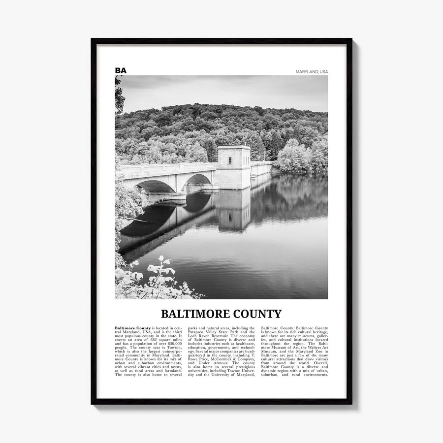 Baltimore County Newspaper Poster, framed poster mockup